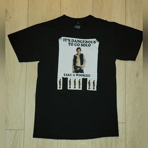 STAR WARS Han Solo small black tee t-shirt funny